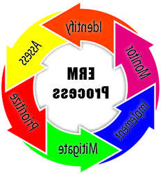 A graphic showing the typical steps involved in the ERM process.